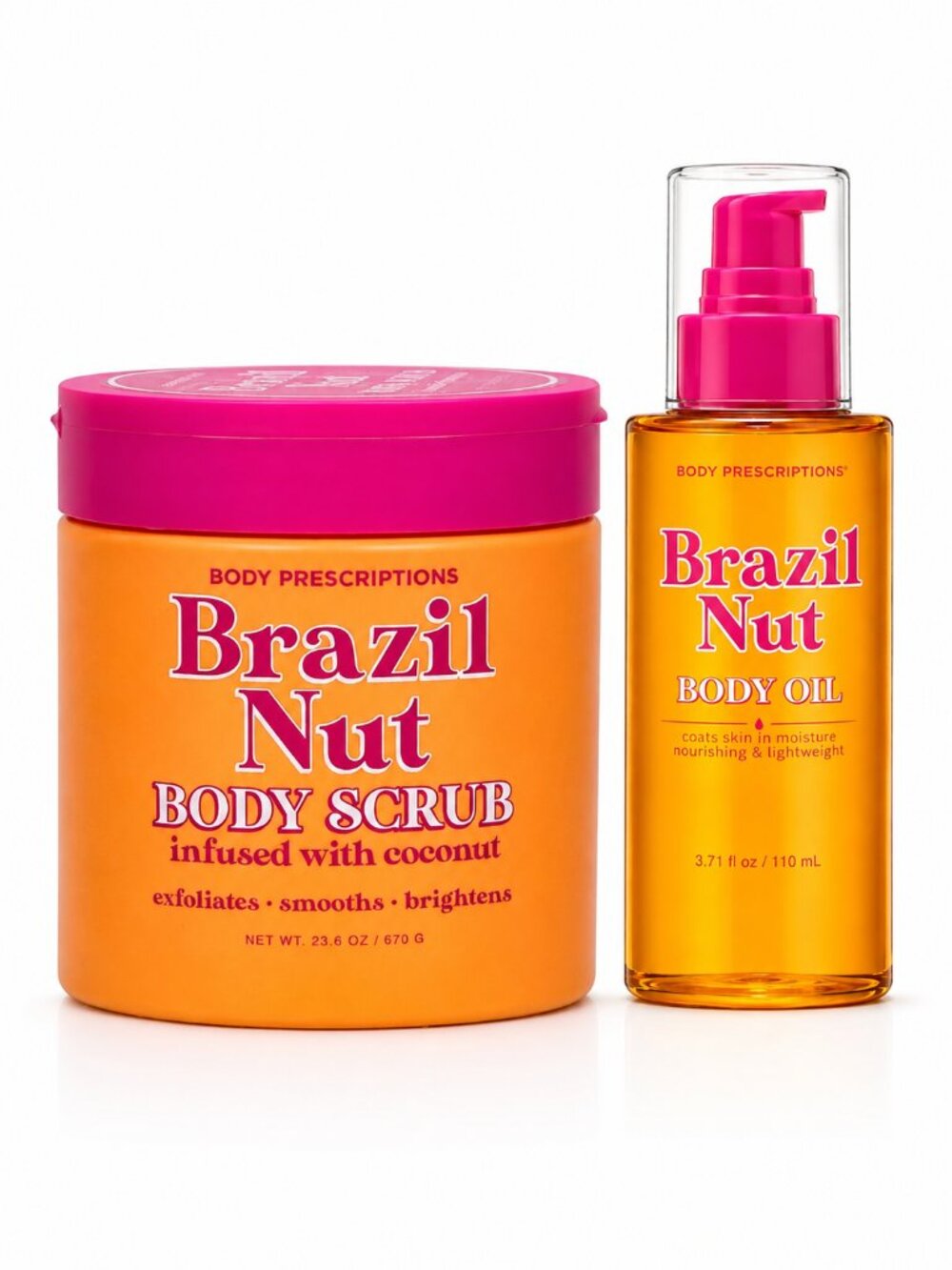 Body Prescriptions Brazil Nut Body Care Set – Body Scrub & Body Oil Duo